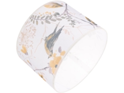 Lámpara decorativa de tela, de 25 cm de diámetro, con estampado floral y de pájaros, apta para uso en interiores.