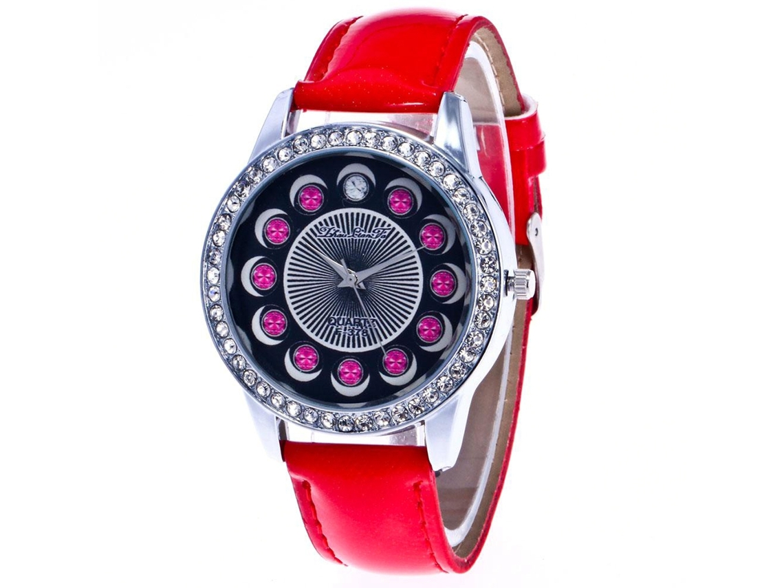 Reloj De Pulsera De Cuarzo Para Mujer Con Correa De Piel Sintética, Estilo Rosa Sencillo.