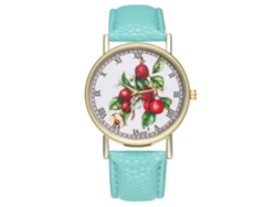 Reloj De Pulsera Analógico De Cuarzo Unisex Zhoulianfa Con Estampado De Ciruelas Y Esfera Redonda.