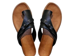 2026-sandalias Ortopédicas Para Mujer Corrección De Hallux Valgus Tacón Plano Zapatos Deslizantes Drt Eu 41 Negro