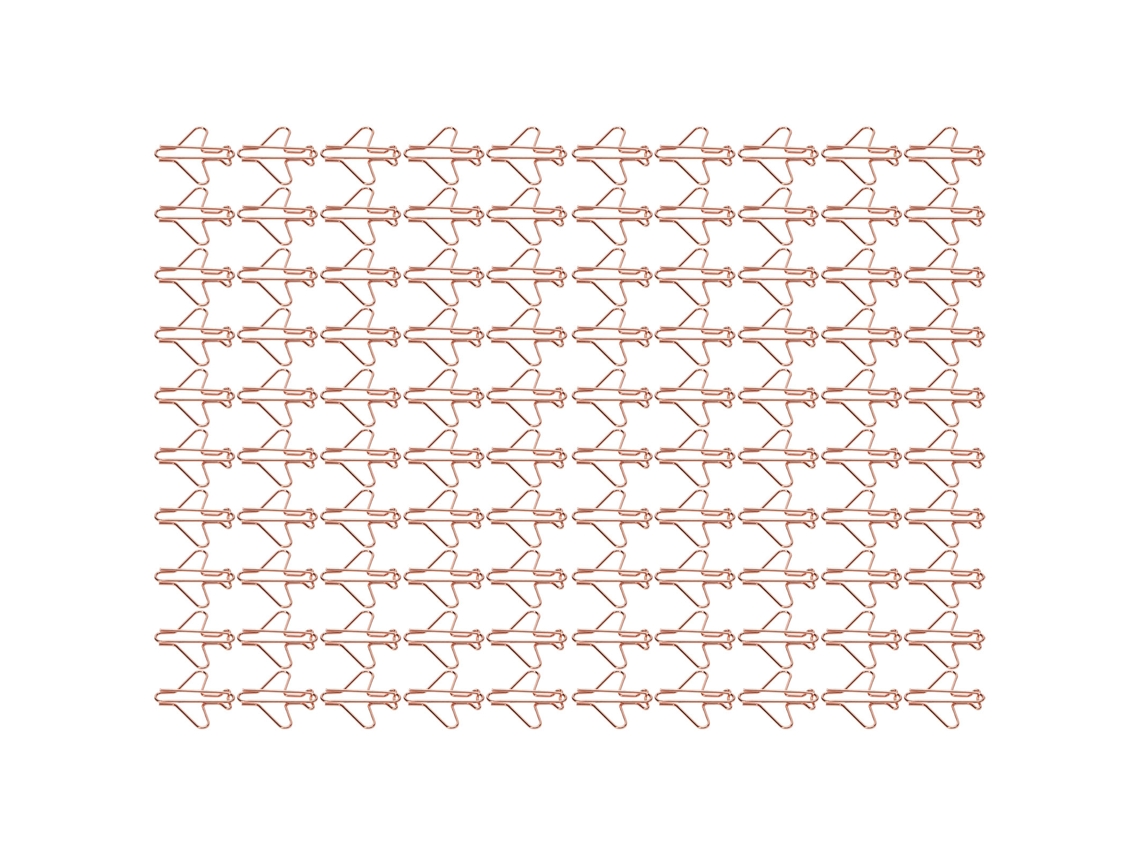 100 Clips De Papel Formados Electroplados Serie Oro Rosa Metálicos Portátiles Lindos Clips De Oficina Para Uso Diario Avión