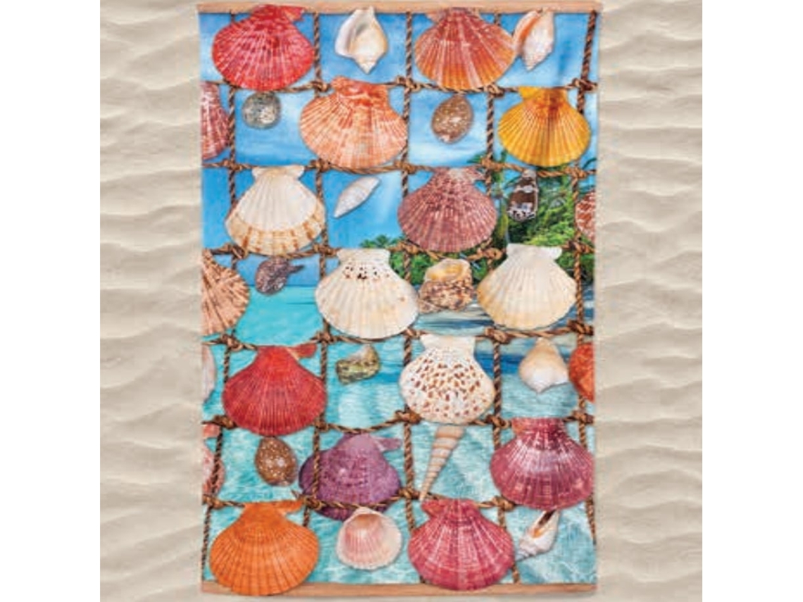 Toalla De Playa Microfibra Conchas Y Caracolas