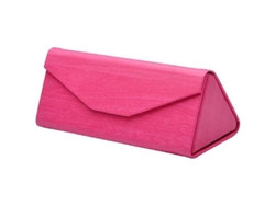 Estuche Rígido Triangular Plegable Para Gafas De Sol Con Cierre Magnético Y Toalla - Rojo/rosa
