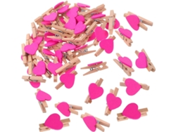Juego 50 Pinzas Madera Forma Corazón Fotos Pequeñas Colgantes Decoración Hogar Fijación Funcional Acabado