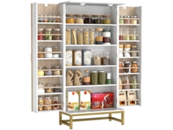 Carrito de cocina con 2 armarios, 2 cajones y barra, 110x49,5x89,5cm, ZENCORE SERVICES