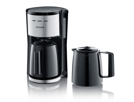 Cafetera con dos jarras termo SEVERIN KA 9308 - 1000 W Negro