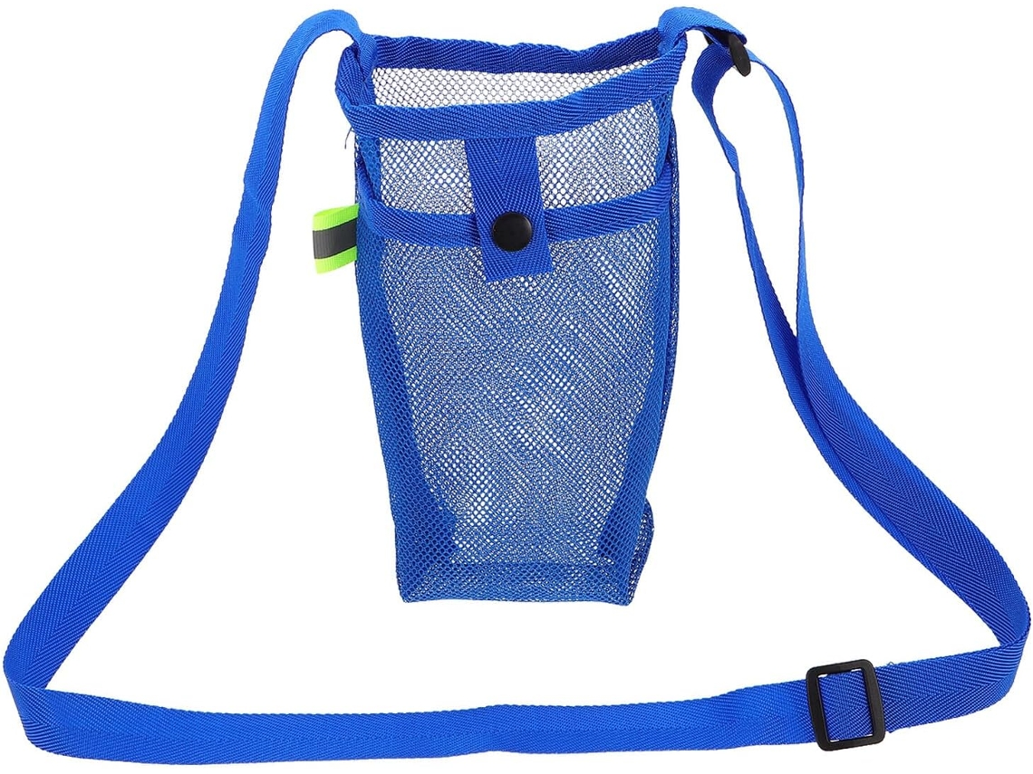 Bolsa azul para botella de agua, con correa para el hombro, ligera, ideal para viajes (Slowmoose).