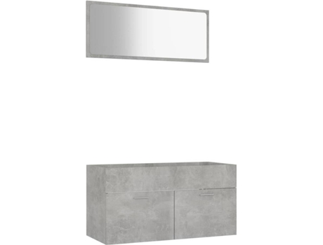 Conjunto 2 muebles de baño VIDAXL madera contrachapada gris hormigón