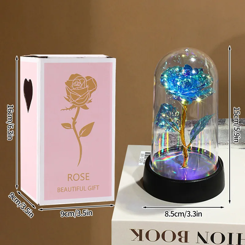 Rosas Preservadas En Botella De Vidrio, Adorno Floral Artificial Para Escritorio Con Caja De Regalo.