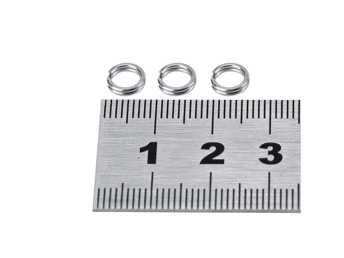 Danu26-100pcs Anillas Separables De Acero Inoxidable Doble Círculo Para Anzuelos Conector De Pesca (7)
