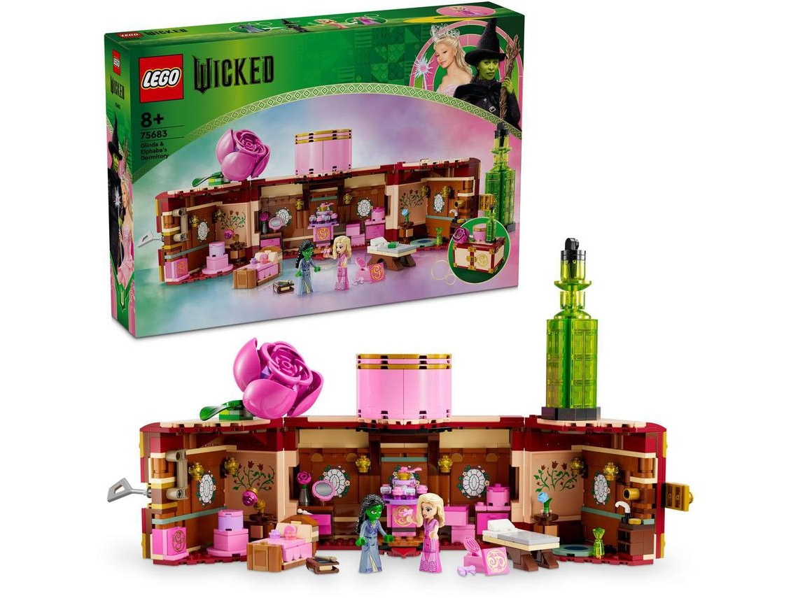 LEGO Wicked: Dormitório de Glinda e Elphaba – Set de fantasia colecionável com 2 minibonecas (740 peças)
