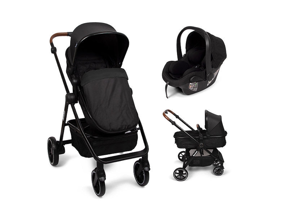 Cochecito de bebé convertible 3 en 1 Baninni Adria negro