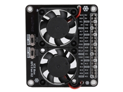 Mini Ventilador De Refrigeración Doble Con Placa De Extensión Gpio Para Raspberry Pi 4b/3b+/3b/3a+