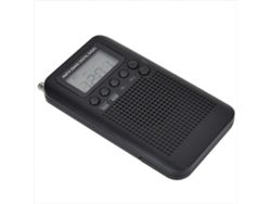 Radio AM/FM con pantalla LCD, radio portátil de bolsillo negra GOKOCO