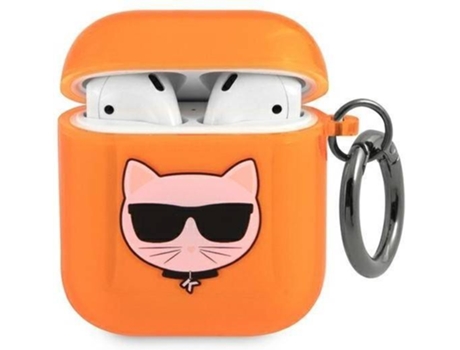 Carcasa Apple KARL LAGERFELD Airpods Choupette Naranja