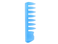 Peine De Pelo Ancho De Dientes Grandes Para Cabello Graso Con Mango Corto Peine De Peluquería Estilo Peine Portátil Azul