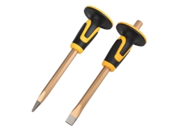 Cincel Puntiagudo Y Cincel Plano, Mango Ergonómico Antideslizante, 2 Piezas, Crv, 300mm, Punta 9mm+18mm