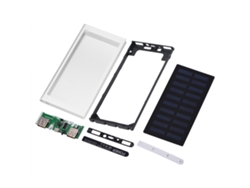 Kit Para Armar Una Batería Externa Solar Portátil De 10000 Mah Con 2 Puertos Usb, Carga Rápida Y Carcasa Metálica Plateada.