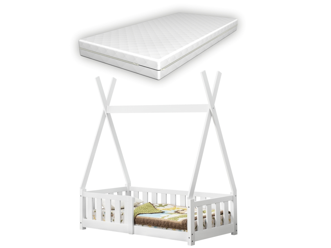 Estructura de Cama Infantil [EN.CASA] (Blanco - Madera - 70 x 140 cm)