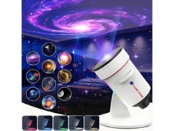 Projetor de Galáxia com 10 Discos de Imagem, Projeção Realista de Estrelas, Espaço, Sistema Solar, Lua e Nebulosas. Branco CZHHMART
