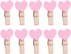 Pinzas de madera con forma de corazón, elegantes accesorios naturales, juego de 34 piezas, decoración de pared, para colgar fotos, GOKOCO