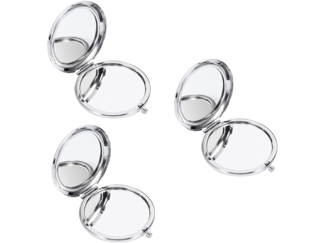 3pièces Miroir De Maquillage Compacto Double Face De Poche Pliant Para Viaje Accesorio Cosmétiqu...