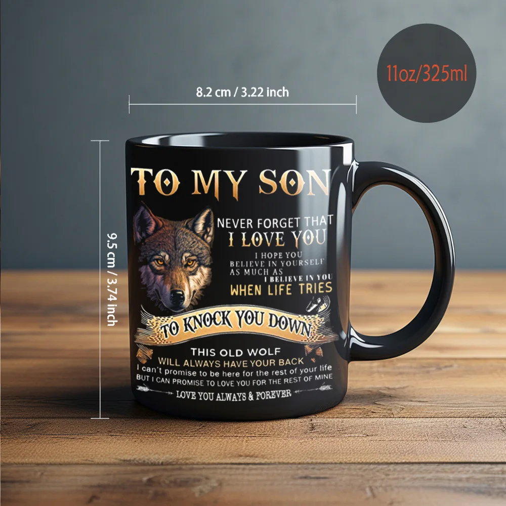Taza De Café De Cerámica (negra, 330 Ml), Regalo Creativo, Juego De Bebidas Para El Hogar.