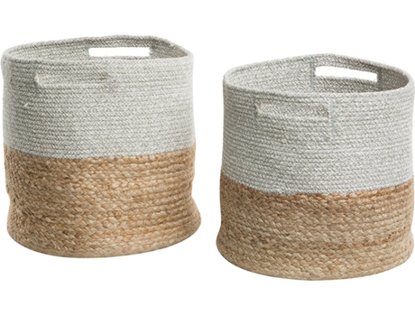 Conjunto de 2 canastas beige/gris BELIANI Naulla