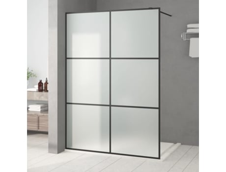 vidaXL Mampara de ducha vidrio ESG esmerilado negro 140x195 cm