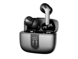 Auriculares Sem Fios Verdadeiros Horas Reprodução Led Display Yizhood Bluetooth Gris