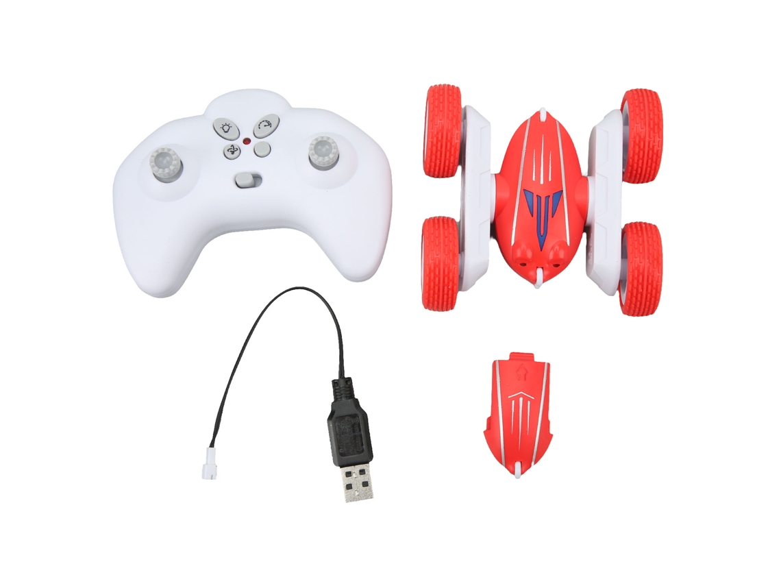 Coche Acrobático Rc De 2,4 Ghz Con Rotación De 360°, Anticolisión, Control Remoto Eléctrico, Mini, Doble Cara, Rojo.
