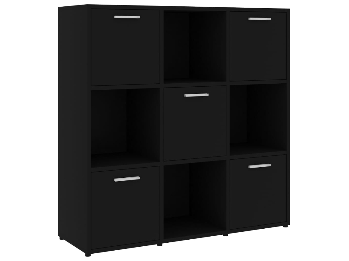 Estantería de contrachapado negro 90x30x90 cm MAISON EXCLUSIVE