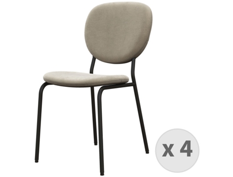 ANAIS-Silla Terciopelo Taupe y metal negro (x4) MOLOO