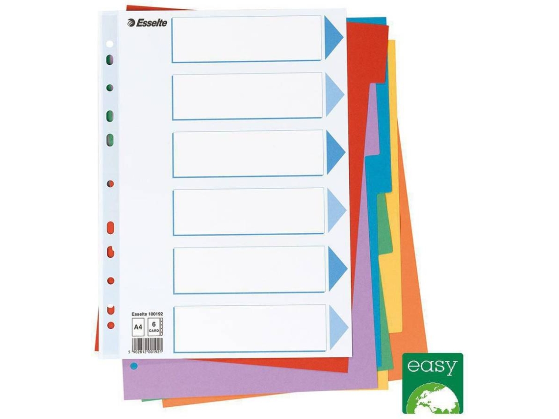 Separador ESSELTE 476840 (Multicolor - Cartón - A4)