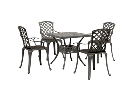 Conjunto 5 de comedor de jardín VIDAXL aluminio fundido bronce