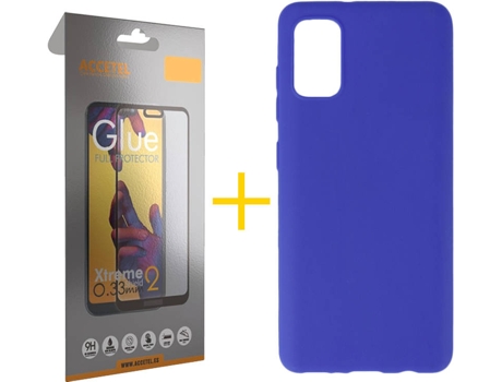 Kit Funda + Protector de Pantalla Samsung Galaxy A51 5G ACCETEL Full (Azul)