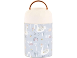 Termo Térmico De Acero Inoxidable 500 Ml Con Cuchara Para Mantener La Comida Caliente Diseño Cisne Y Arcoír...