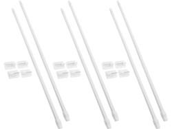 Juego De 6 Barras Telescópicas De Plástico Blanco Para Cortinas