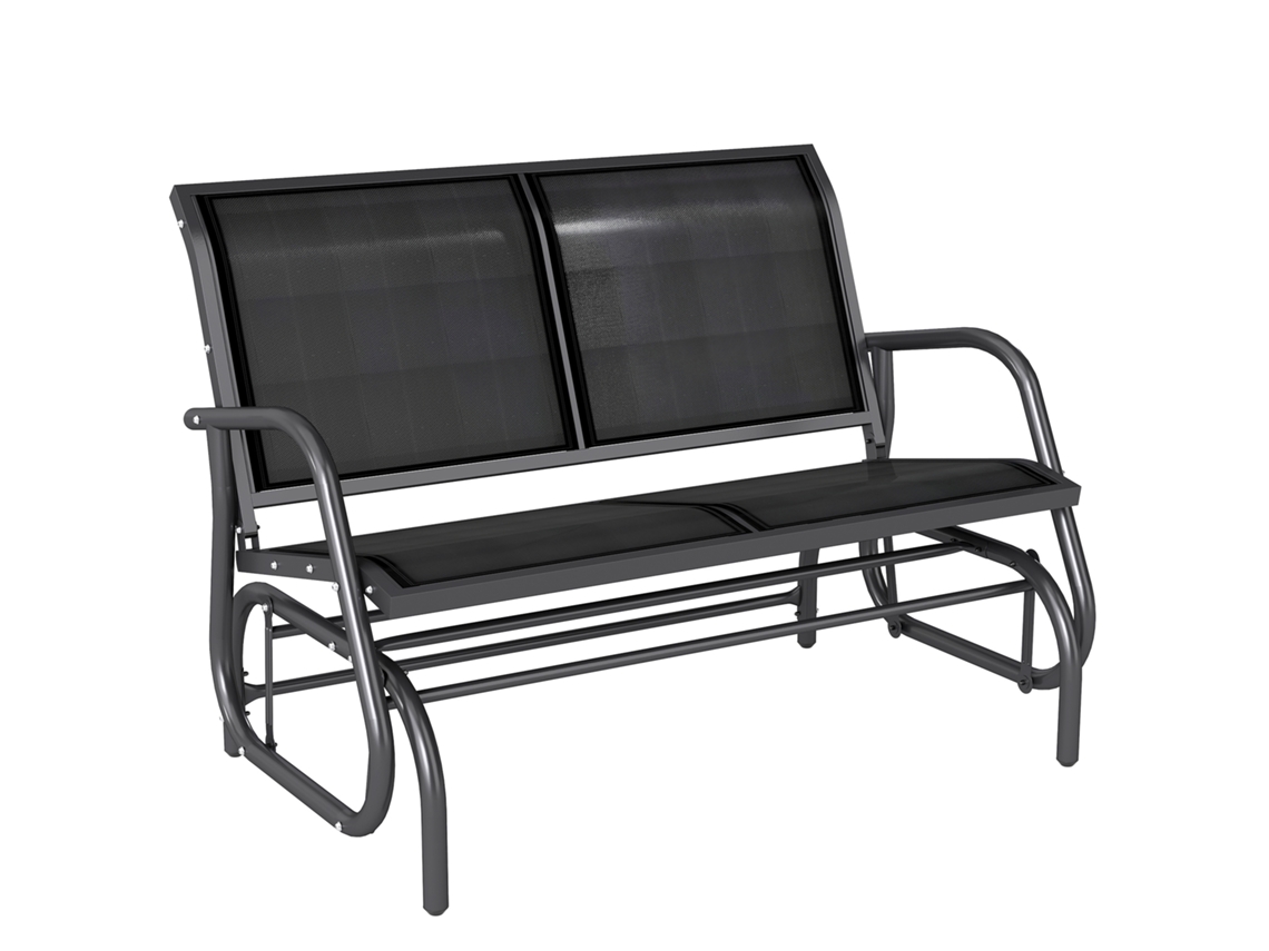 Espreguiçadeira de balanço para exterior com apoios de braços, encosto de cabeça e efeito rattan (sem carga específica) S/MARCA