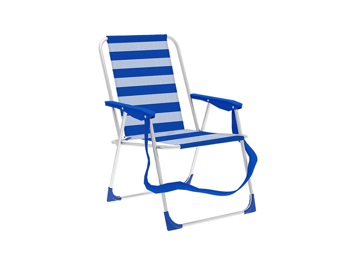 Silla Plegable Marbueno Rayas Azul Blanco 53 x 78 x 56 cm