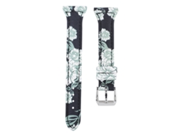 Cinto De Relógio De Couro Fino Para Fitbit Versa Mulher Substituição Flor Preto Verde