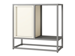 Aparador Burlöv con puerta de acero 70x72x35 cm Gris/Blanco [EN.CASA]