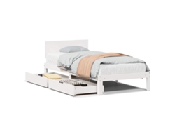 Maison Exclusive - Estructura Cama Con Cajones Madera Maciza Pino Blanco 90x200 Cm