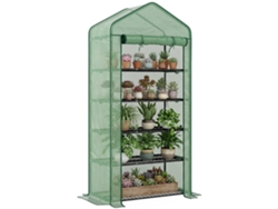 Horno De 5 Niveles Con 1 Puerta Con Cremallera, Protección Uv, 90x49x193cm, Verde.