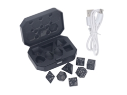 Rebe-set De 7 Dados Led Com Carga Por Contato, Dados Poliedros Iluminados Para Jogos De Mesa