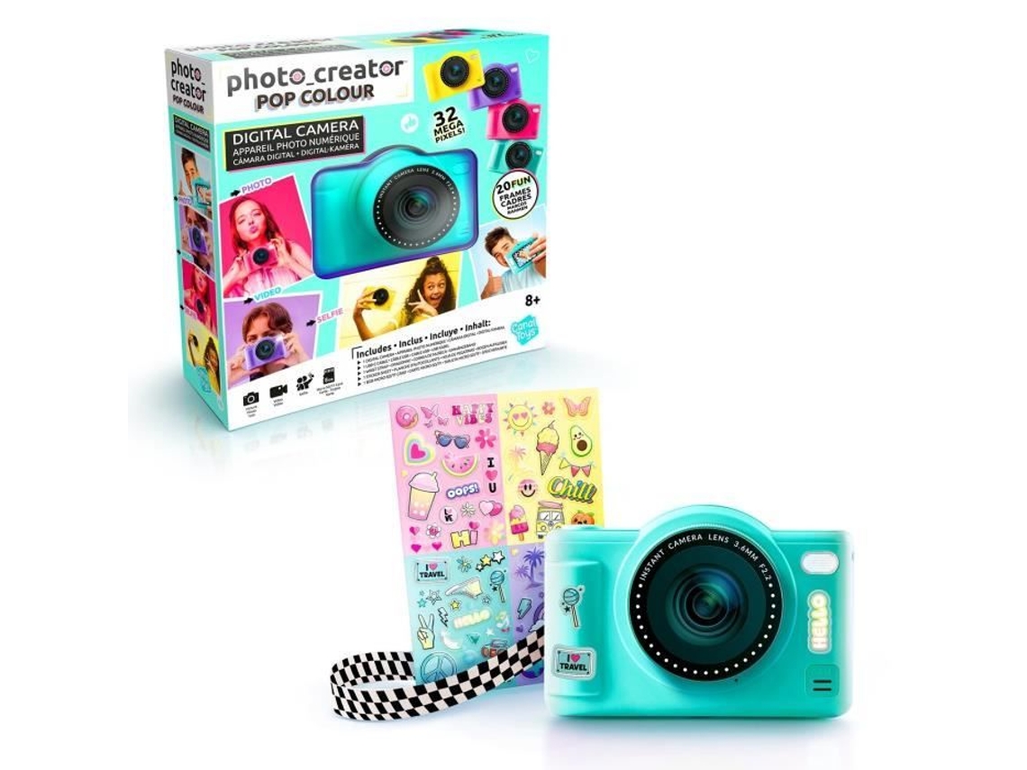 Cámara digital Photo Creator Pop Green Color con tarjeta SD de 8 GB incluida CLK 043 Canal Toys