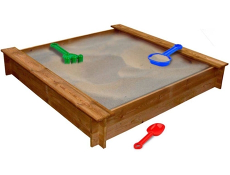 vidaXL Arenero de jardín para niños cuadrado de madera