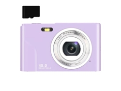 Cámara digital, 48 MP, FHD, zoom 16x, 32 GB, color morado Panoona