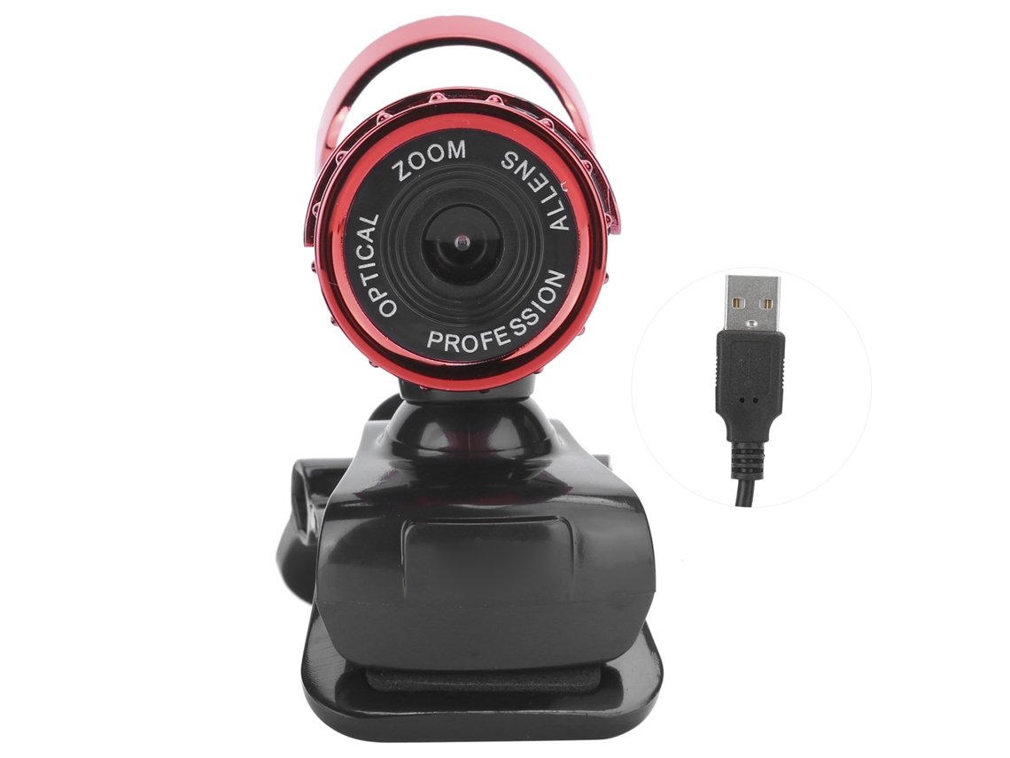 Cámara Web Hxsj Lg68 Con Micrófono Absorbente De Sonido, Cámara Usb Hd Para Enseñanza, Conferencias, Streaming En Vivo, Color Rojo