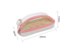 Estuche De Lápices Grande Doble Capa Cute Kawaii Transparente Para Niños Y Niñas